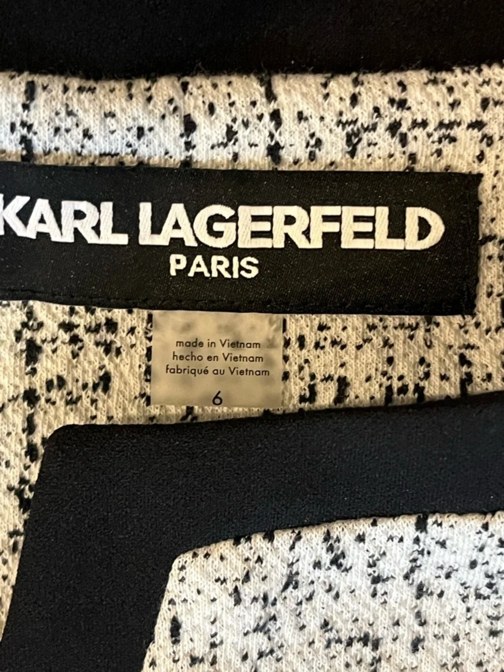 Karl Lagerfeld White Tweed Mini Dress with Black Trim - Picture 3 of 5